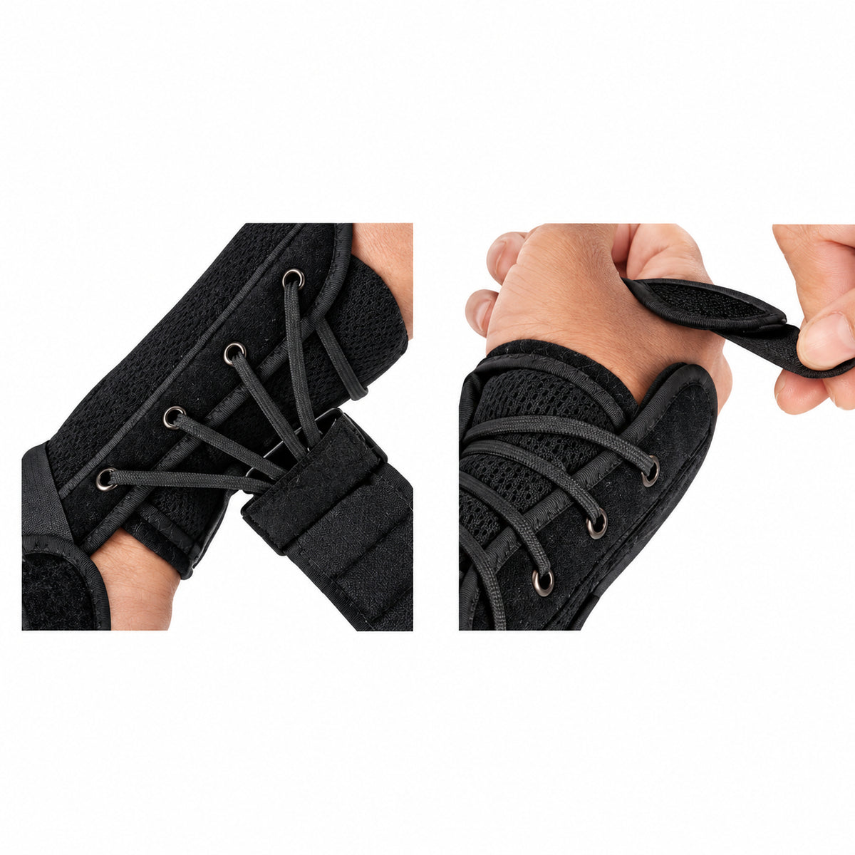 Handledsortos Spectra Wrist, black wrist brace with laces, providing wrist stabilization and adjustable fit.