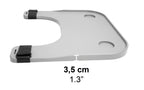 Rullstolsbricka med mugghållare, grå ABS-plast, perfekt för rullstolen, integrerade mugghållare, mått 3,5 cm.