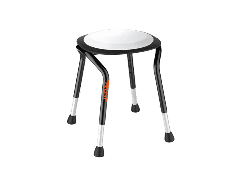 Höjdjusterbar med halkfria fötter Duschpall Let's Frisbee sedd från sidan med justerbara ben