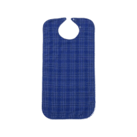 Waterproof adult bib in blue for sizes medium and large
