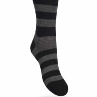 Picture of a black and gray striped PROSOX ANKEL diabetic sock.