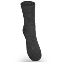 Anthracite-colored diabetic sock in wool with loose elastic and terry sole