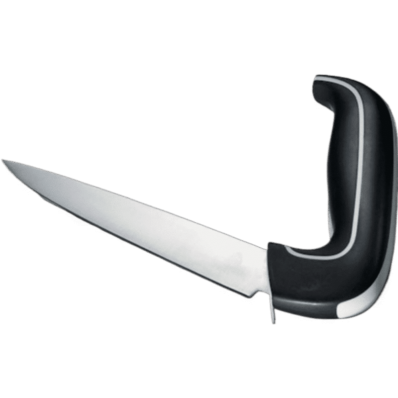 Ergonomisk allkniv med svart greppvänligt handtag och rostfritt blad