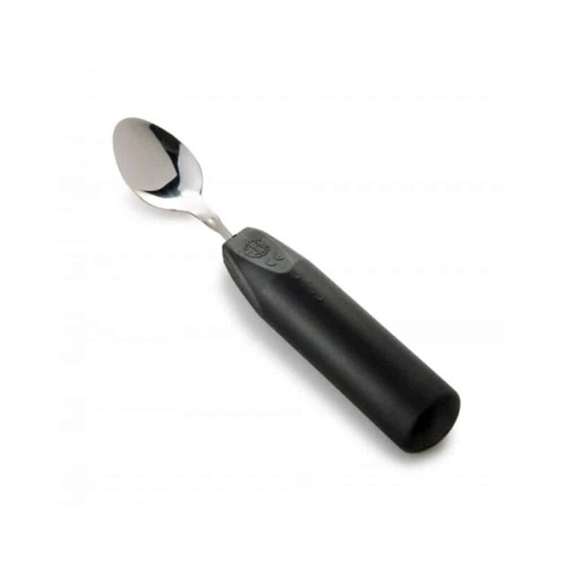 Barnsked. a spoon with a black handle