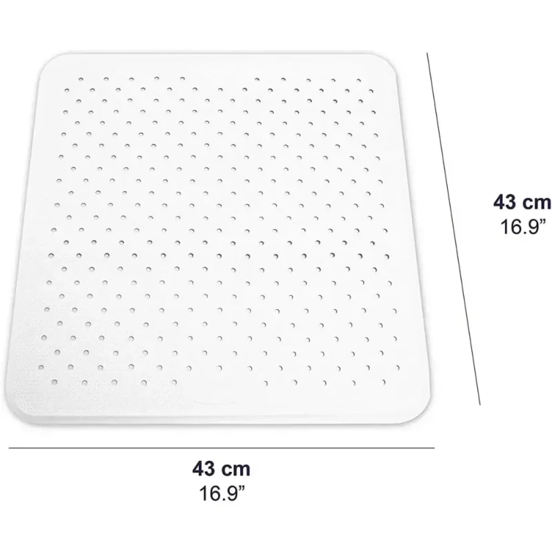 43 x 43 cm duschmatta i naturgummi Duschmatta 43x43 med exakta måttangivelser