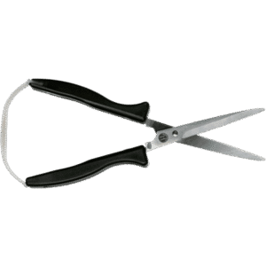 a pair of scissors with black handles