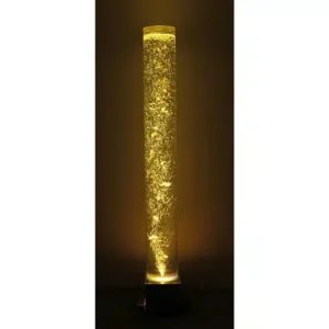 Bubble tube lamp with hand pump and yellow LED light for sensory stimulation