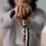 a woman holding a cane