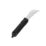 Ergonomisk matkniv med böjt blad och halkfritt svart handtag