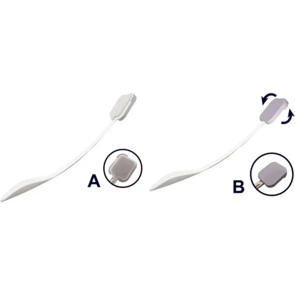 Illustration showing how the sponge on the lotion applicator is attached or removed by twisting.