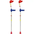 kryckor för barn, 2 st. a pair of crutches with red and blue handles