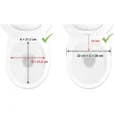 a comparison of a toilet with a measurement