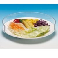 Transparent elastic plate edge that keeps food in place during meals