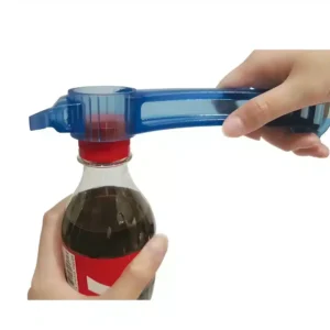 Multi-tool for opening cans and bottles on table