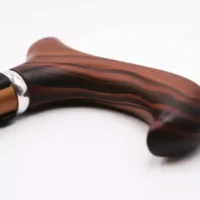 Wooden shaped handle for adjustable walking stick in wooden design
