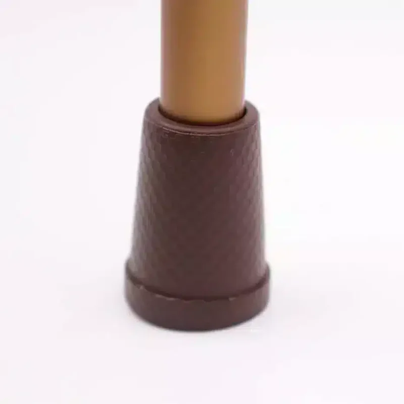 Gummidoppsko för stabil gång Brun doppsko i gummi till justerbar käpp i trädesign