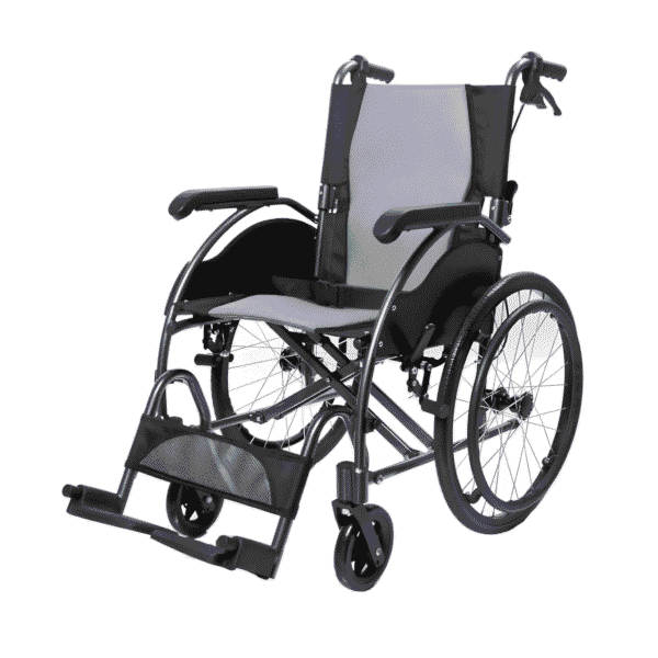 Lightweight and foldable aluminum wheelchair 2237 folded up
