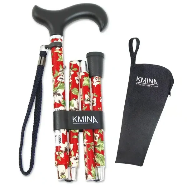 a cane with a handle and a case