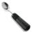 a spoon with a black handle
