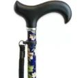 a cane with a black handle