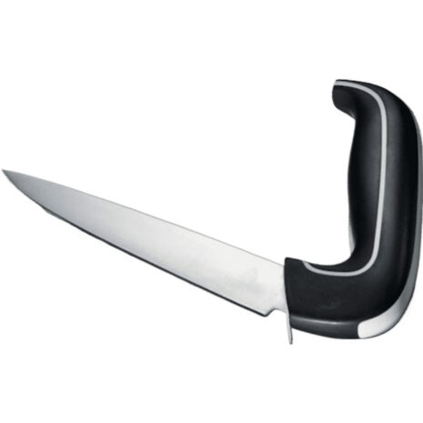 Allkniv Ergonomisk allkniv med svart greppvänligt handtag och rostfritt blad