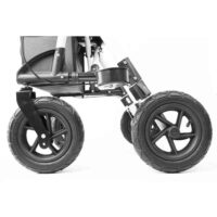 Rollator with large all-terrain wheels and sturdy frame for outdoor use