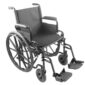a wheelchair with a black seat
