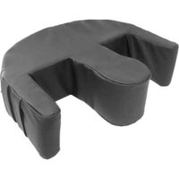 a black pillow with a curved shape
