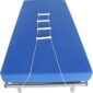 a blue mattress with a ladder attached to it