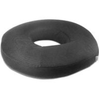 Round seat cushion with holes. Pressure-relieving round cushion in black