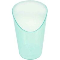 Care mug with spill protection – light green drinking mug with sloping rim for easy use.