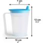 a measuring cup with measurements