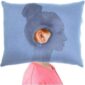 a pillow with a woman's head