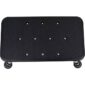 a black step stool with small holes