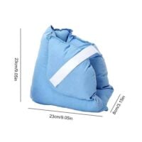 Pressure-relieving heel cushion in blue with Velcro and dimensions 23x23x8 cm