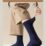 a person wearing a blue sock