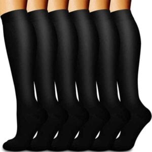 a row of black socks