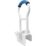 a white and blue handle with a blue handle