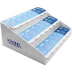 Veckopillerdosa med 3 fack per dag – organiserad i tre rader för morgon, eftermiddag och kväll.