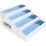 Veckopillerdosett med fyra fack. a white box with blue labels