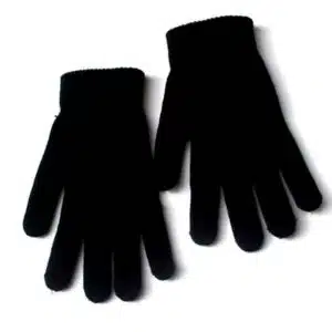 a pair of black gloves