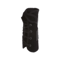 Wrist brace in black with lacing and reinforced construction.