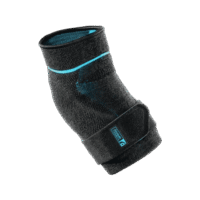 Formfit Pro Elbow armbågsstöd i svart med blå detaljer, visande anatomisk design för stöd och smärtlindring.