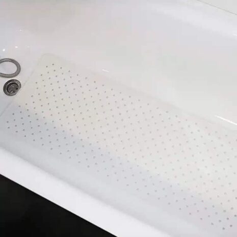 Duschmatta i badkar för halkfritt stöd Duschmatta 97 x 35 cm Duschmatta placerad i ett vitt badkar