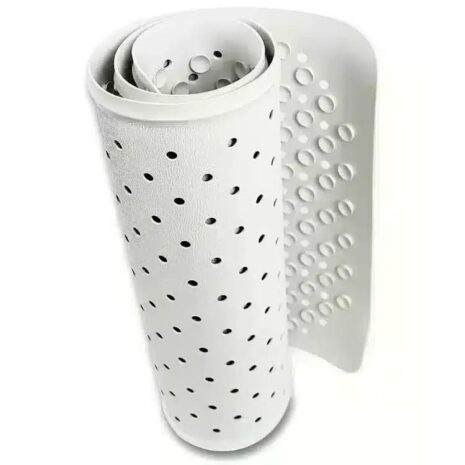 Vit duschmatta med sugkoppar, rullad Duschmatta 97 x 35 cm Rullad halkfri duschmatta i vit färg