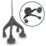 Fyrbent Krycka a black and silver walking stick