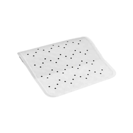 Halkmatta 54x54 cm med dräneringshål och sugkoppar i vit gummi