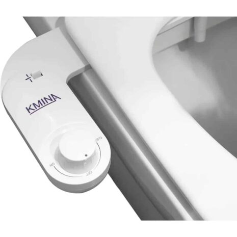 Reglage hygienmunstycke med bidéfunktion Hygienmunstycke Närbild på reglaget för att justera vattenflödet i hygienmunstycke för toalett