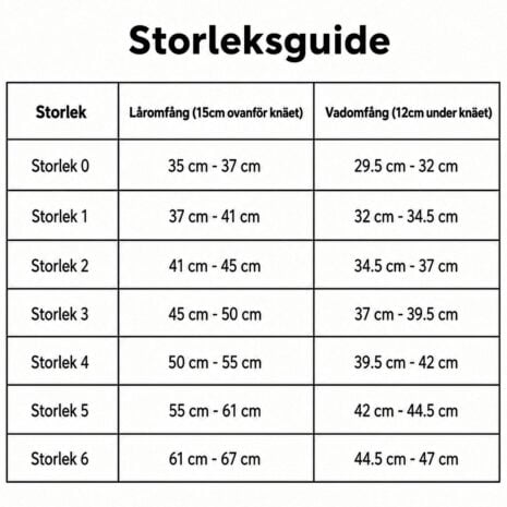 Knäskydd GenuPro Comfort storlek 2 storleksguide (1) Knäskydd GenuPro Comfort storlek 2 storleksguide