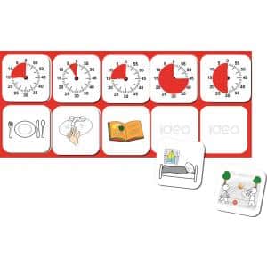 a board game with pictures of time and time